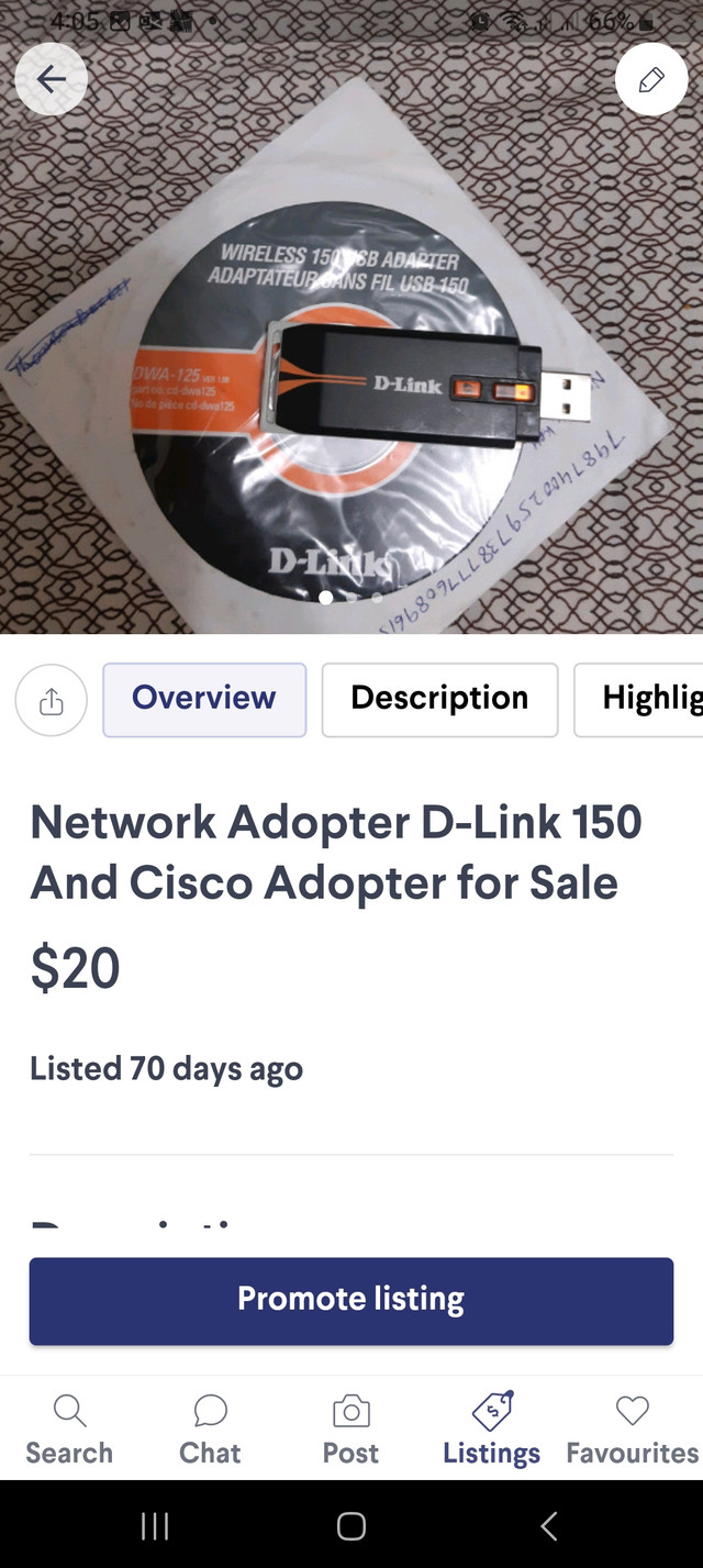 Network Adopter D-Link150 and Cisco Adopter for sale in Networking in Oshawa / Durham Region