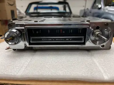 This is an original 1963 Chev Truck C10, K10 Delco AM radio modified to now have an AUX port to conn...