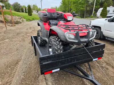 Small, light utility trailer measures 75 inches x 67 inches inside. Completely rebuilt with new tong...