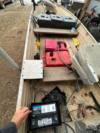 Price drop $1800 This was our first boat. 14 ft Aluminum boat motor and trailer 25hp Johnson Does ha...