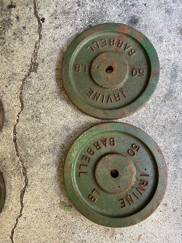 250lbs 1” cast iron weight plates for barbells Exercise Equipment