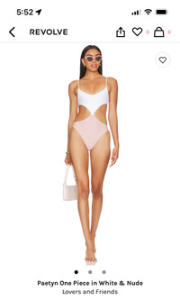 NEW Revolve One-piece Paetyn Nude & White  Swimsuit