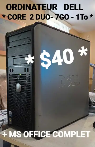 ORDINATEUR DELL - CORE 2 DUO- 7GO- 1To, View more