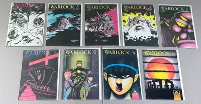 Collection of 9 Warlock 5 B&W vintage comic books Aircel 1986, View more