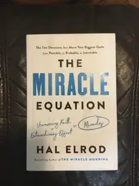 The Miracle Equation by Hal Elrod. HARDCOVER. Never read.
