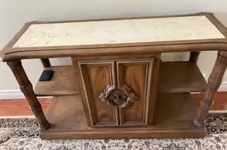 Wood and marble cabinet table, View more
