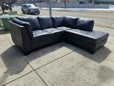 Free delivery/Black sectional couch , View more