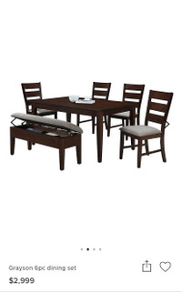 6pc Dinning Table Set ( Brand New Table from Hudson‘s Bay)