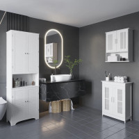 Modern Wall Mount Bathroom Cabinet, Storage Organizer with 2 Doo