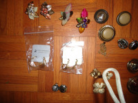 older costume jewlery earings with matching pins