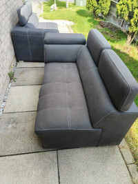 Sectional Leather Sofa with Bed in good condition