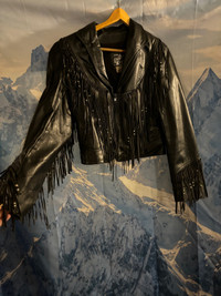 Leather Jacket #3 - fringes with beads