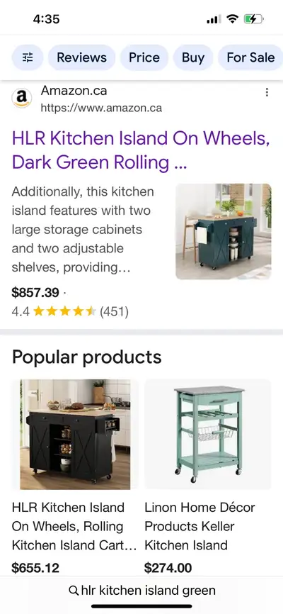 HLR Kitchen Island On Wheels, Rolling Kitchen Island Cart with D, View more