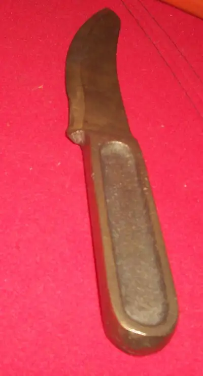 ANTIQUE BRASS HUNTING KNIFE ALL BRASS GOLD COLOR LENGTH 6 1/4", View more