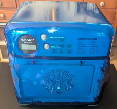 :O BLUE Sharp R-120DB Smart Carousel Compact Half Pint Microwave, View more