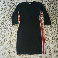 Womens size small red striped black midi casual dress