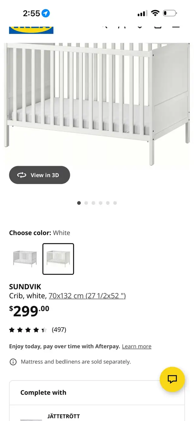IKEA Crib (White) + Mattress & Cover – Excellent Conditio in Cribs in City of Toronto - Image 7