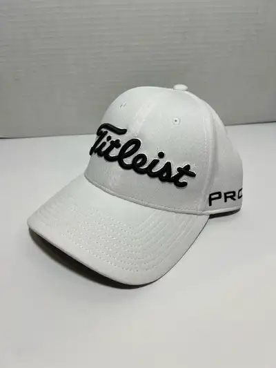 Titleist Pro V1 Footjoy White Stretch Fitted Golf Hat L/XL, View more