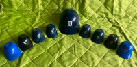 Collectible MLB helmets (8 mini, 1 regular size)