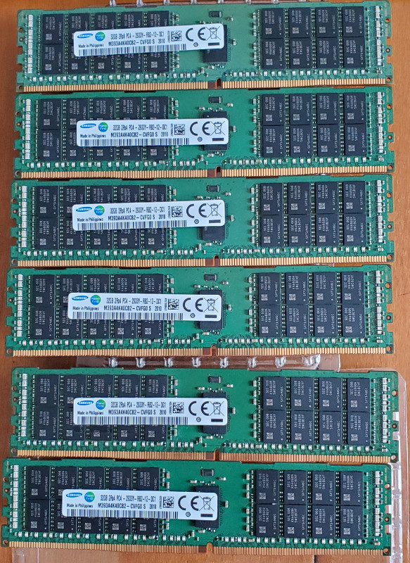 6 x 32GB DDR4 ECC-R 2933MHz RDIMMs for Mac Pro 2019 dans Composants de système  à Longueuil/Rive Sud - Image 2