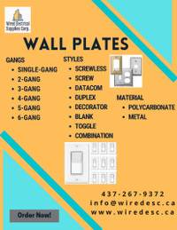 Wall Plates. Wires/ Receptacle/ Panels/ LED/ Breakers/ Switches