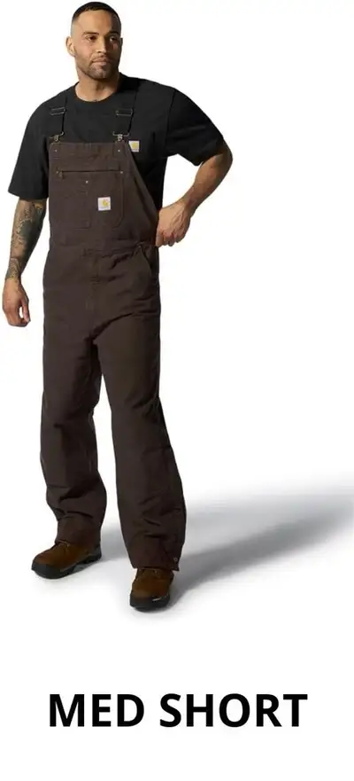 M SHORT Carhartt mens Loose Fit Washed Duck Insulated Bib Overal, View more