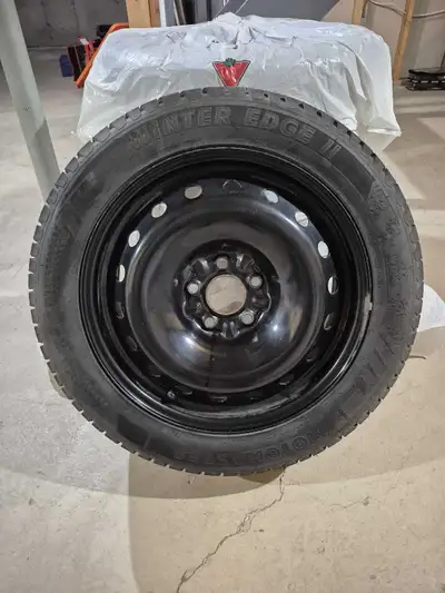 Set of winter tires w/ rims + spare tire. They do not have Tire Pressure Monitor Sensors. Tires were...