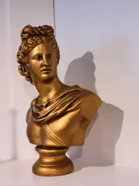 Roman Greek God Apollo Bronze Plaster Sculpture. Plaster Statues