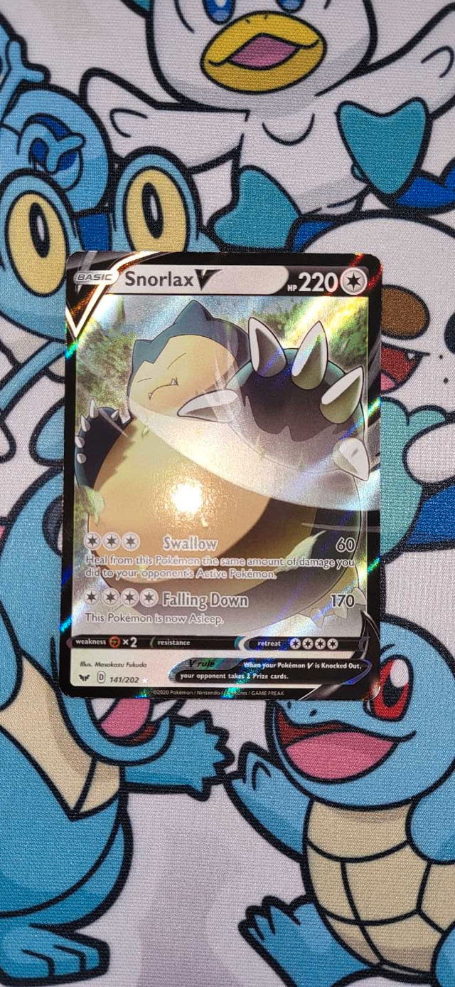 Pokémon TCG Sword & Shield Base Set: Snorlax V 141/202 in Arts & Collectibles in City of Toronto