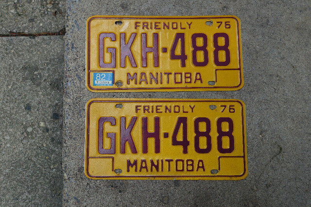 Vintage Matched 1976 Manitoba Licence Plates in Other in Winnipeg