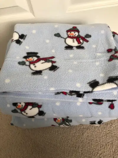  Kids Snowman Fleece Twin Sheet Set, View more