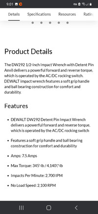 DEWALT DW292 Electric Impact.