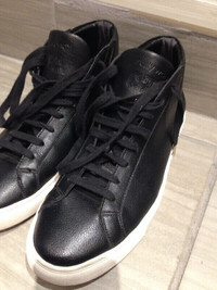 designer sneakers, sully wong, black leather like NEW sz.10 $120