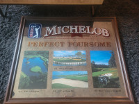 Vintage PGA Michelob "Perfect Foursome" Bar Mirror