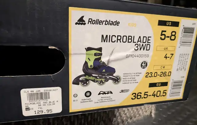 NEW-ROLLERBLADE Kids Microblade Inline Skates in Skates & Blades in Windsor Region - Image 4