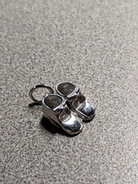 Silver baby shoes charm
