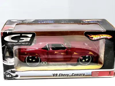 HotWheels '69 Chevy Camaro 1:24 scale diecast model. , View more