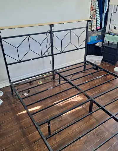Queen Bed Frame with Headboard and Queen Mattress, View more