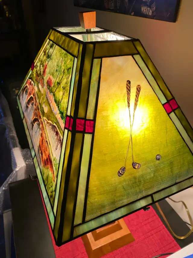 Rare Augusta National  12th Hole Golf Stain Glass Lamp 22” in Indoor Lighting & Fans in Hamilton - Image 4