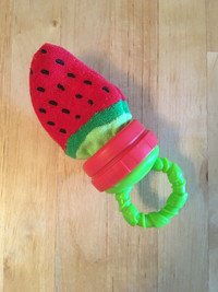 Lot of 2 Sassy Strawberry Terry Cloth Teethers