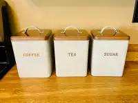 EUC Coffee Tea Sugar canister set 