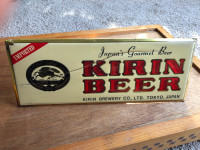 Vintage 1960s Kirin Beer Japan Bar Sign 11 x 4 Advertising 