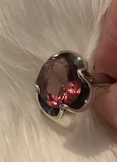 Ring green jade Sz 7 $60 /  Amethyst Sz 6  $45 -  silver bands , View more