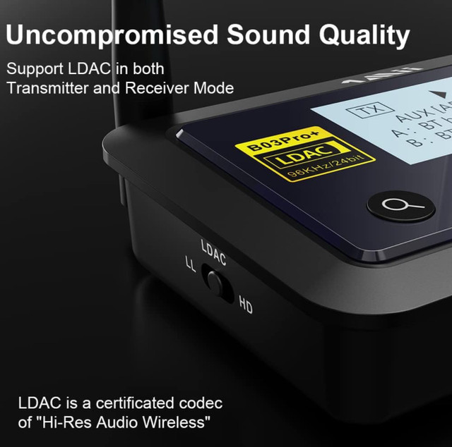 1Mii B03Pro+ Bluetooth Transmitter Receiver in Stereo Systems & Home Theatre in City of Toronto - Image 2