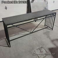 Rod-Iron/Steel Outdoor Table with Grey Granite Counter Top