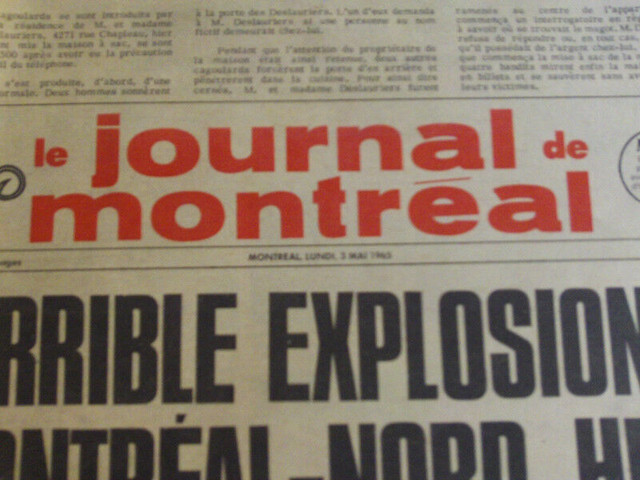 JOURNAL DE MONTREAL DU 3 MAI 1965 dans Art et objets de collection  à Laval/Rive Nord - Image 2
