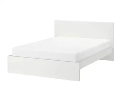 Double Size IKEA High MALM White Bedframe With Slats Dropoff Ext, View more