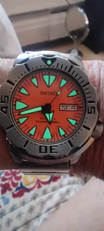 Have in Exceptional Mint Condition A Rare Automatic Orange Seiko Monster 2nd. Generation Dive Watch,...