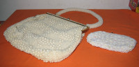 Ladies Evening Hand Purse Bag White With Change Purse--Lot007