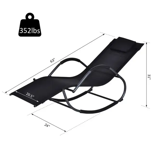 Outsunny Outdoor Rocking Chair, Chaise Lounge Pool Chair for Sun in Patio & Garden Furniture in Markham / York Region - Image 4